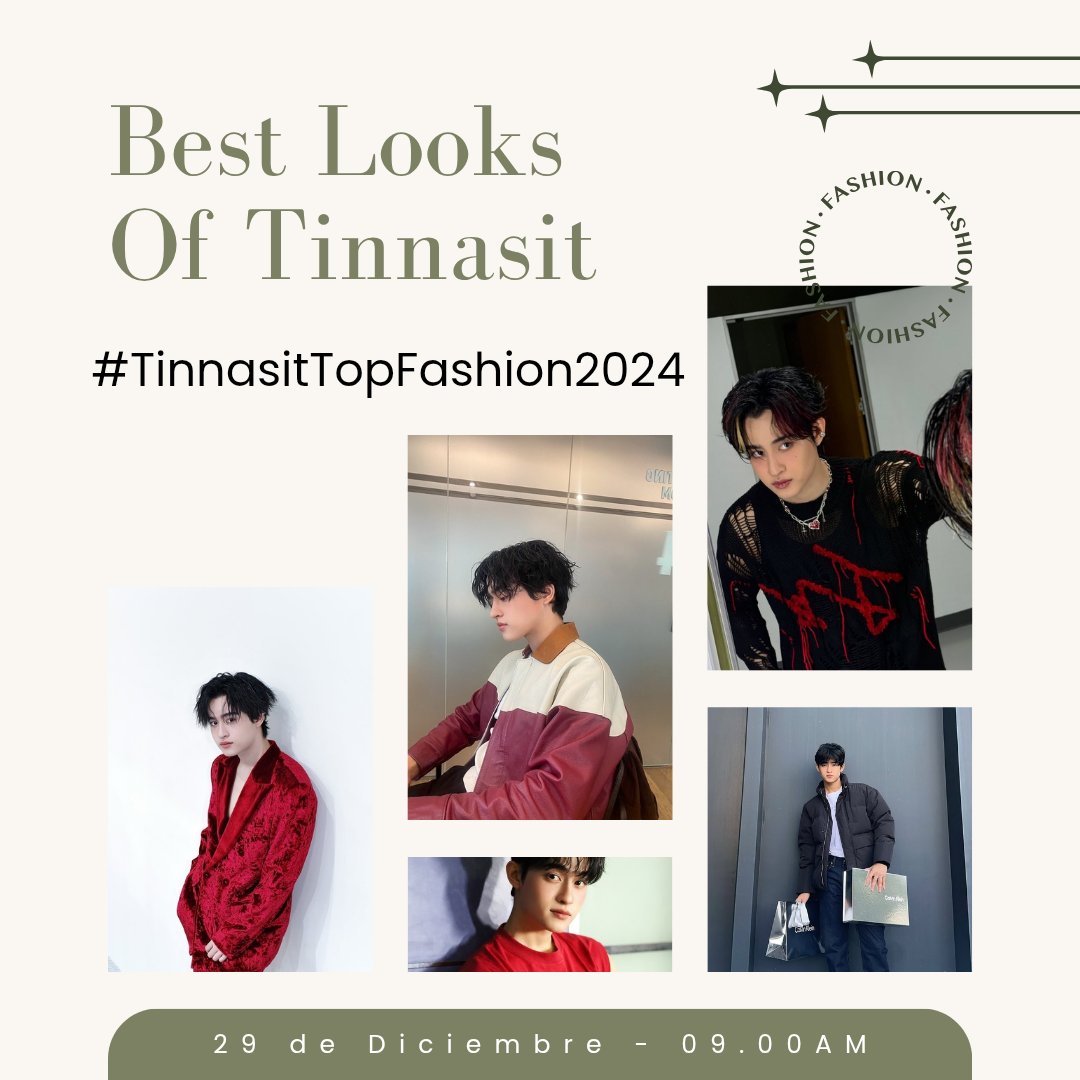 ¡Tinnasit siempre deslumbra con sus looks en todas partes!¡Elige tu outfit favorito y únete a nosotros para celebrar sus momentos de moda de 2024!

📆 29-12-24
⏰ 19:00pm🇹🇭 09:00am 🇦🇷 
🔑 Best Looks of Tinnasit
#️⃣TINNASITTOPFASHION2024

<a href="/BarcodeTin/">Tinnasit</a> <a href="/taintisstudio/">TAINTISSTUDIO</a> 
#TINNASIT #Unit
