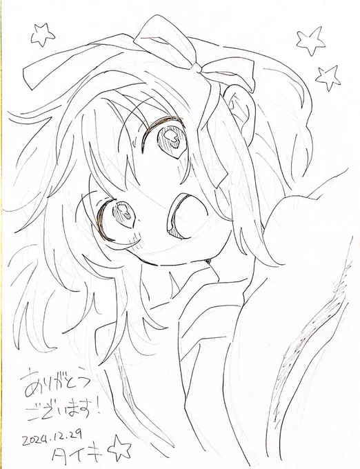 今日のC105初日で描いたスケブ
①ハルヒ
②指さしハルヒ
③ポニテハルヒ 