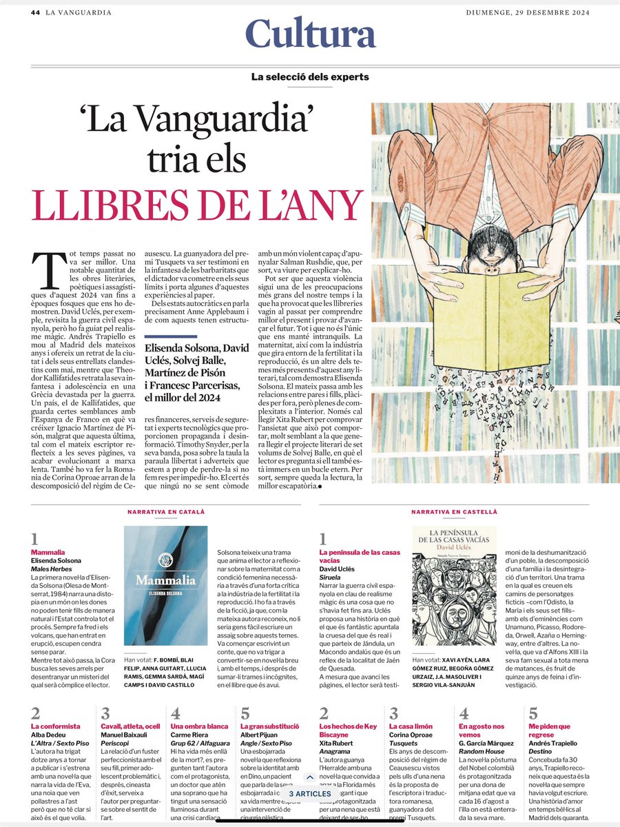 Aquest poble meu és una mina de talent! Bravo <a href="/elisendasolsona/">elisenda solsona</a>!!
#Mamalia 1a posició en narrativa en català a la classificació de <a href="/LaVanguardia/">La Vanguardia</a> 
<a href="/SomdOlesa/">Som d'Olesa!</a>