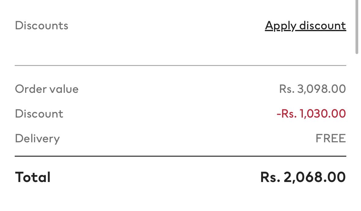 punitgor's tweet image. So @hm you’re saying it costs more with discount applied? 🤔