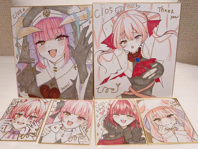 色紙描きました!
当日持っていきます〜💨 
