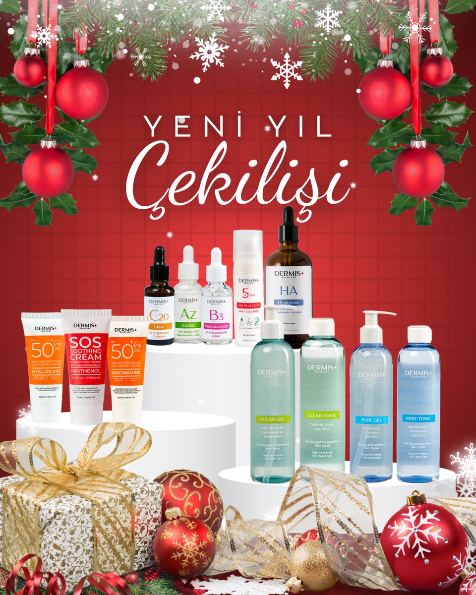 DermisPlus's tweet photo. 🎉 ÇEKİLİŞ ZAMANI 🎉
10 kişiye Dermis+ Cilt Bakım Seti hediye ediyoruz! 💧
Katılım için:
1️⃣ Bu tweet’i beğen
2️⃣ Sayfamızı takip et
3️⃣ 3 arkadaşını yorumlarda etiketle
📅 Çekiliş Sonucu: 5 Ocak’ta açıklanacak!
Hemen katıl, şansını kaçırma! 💎
#DermisPlus #Çekiliş #CiltBakımı https://t.co/uXgaJ7VEAO