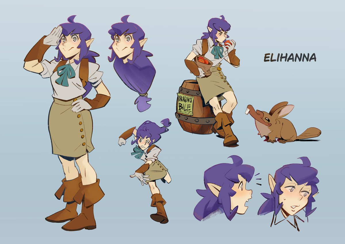 Elihanna, Half elf Rogue, colors by <a href="/MadCursed/">🩸Mad Burnish🩸 MOVED ➡️ 💙☁️</a> 
#chronicle #characterdesign