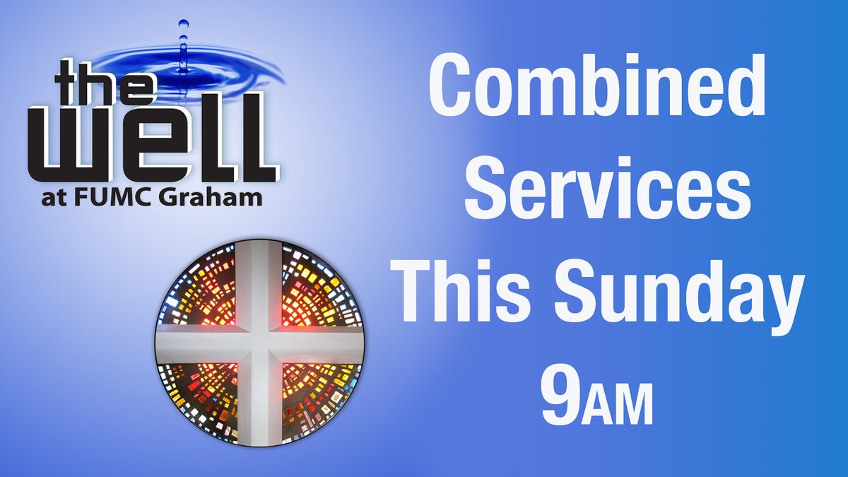 FirstUMCGraham's tweet photo. Reminder!! One Service today at 9 am. Bring your leftover Christmas goodies to share, and then enjoy an informal combined service with intergenerational activities. #FirstUMCGrahamNC https://t.co/qJx44kd3SC