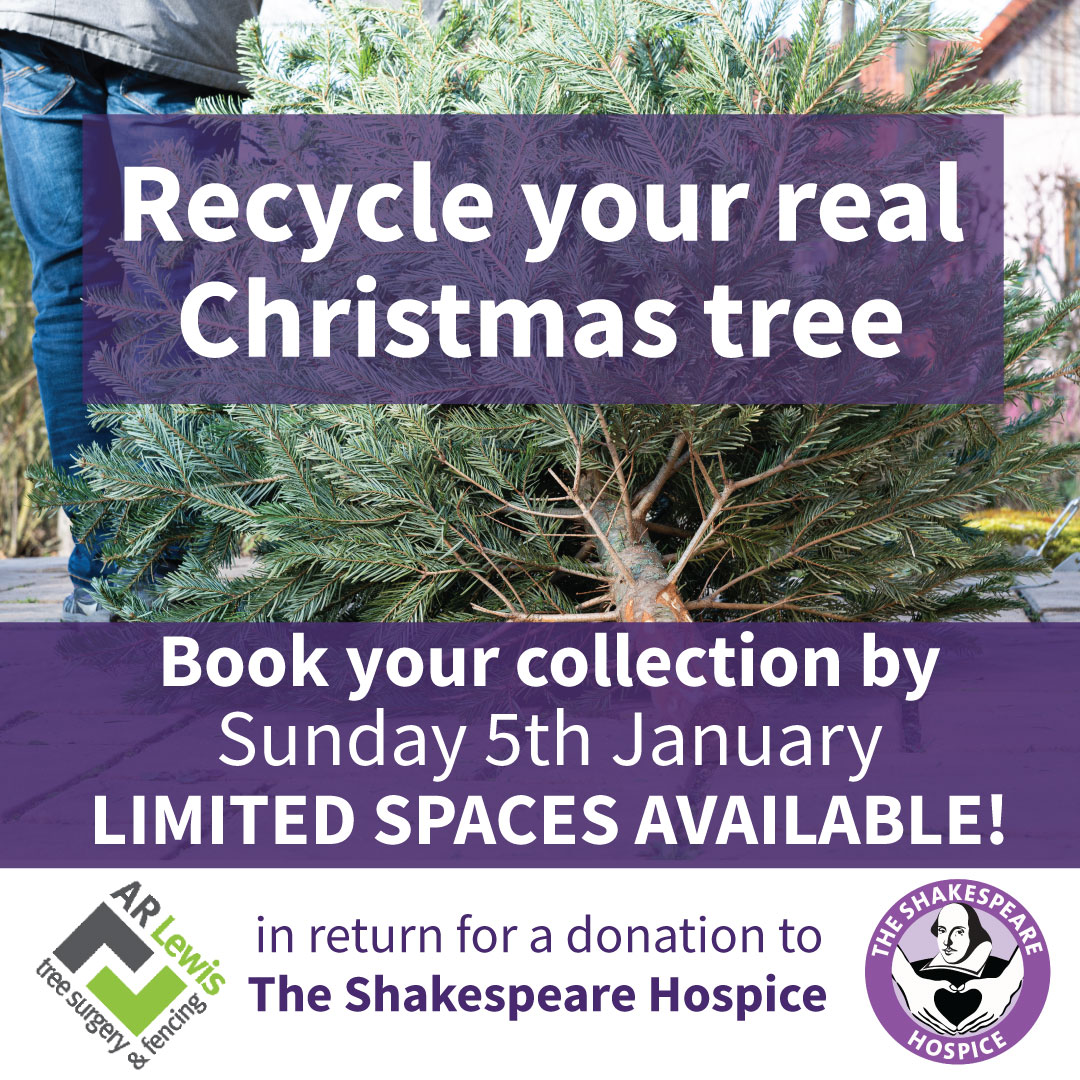 🎄♻️ Recycle your real Christmas tree with The Shakespeare Hospice this January!

📅 Collection dates: Saturday 11th &amp; Sunday 12th January 2025
📍 Areas covered: Stratford-upon-Avon &amp; surrounding areas
⏳ Booking deadline: Sunday 5th January 2025

ow.ly/FpeN50UuRAz