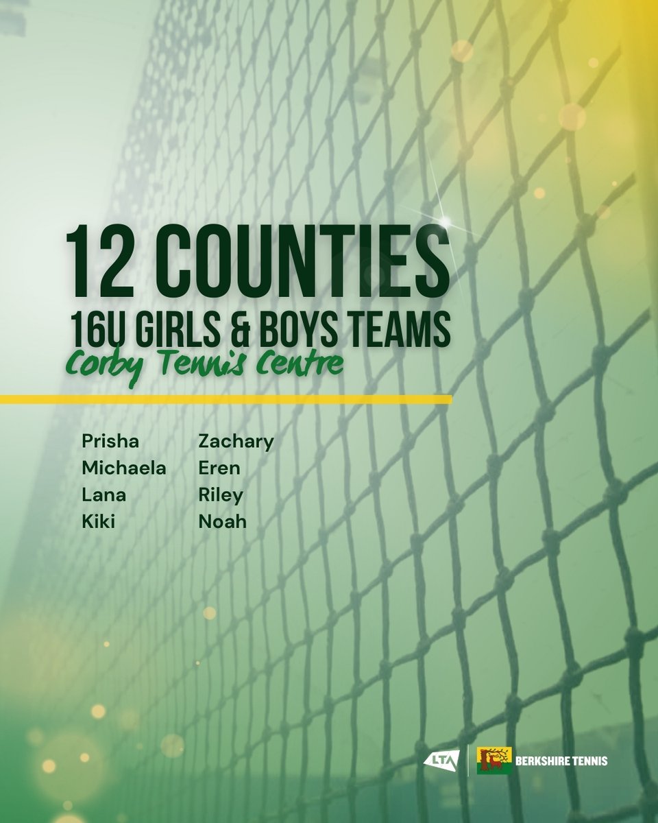 16U Teams at 12 Counties ✨The last county team event of the year is here, with our boys and girls 16U teams competing over in Corby against Northants, Leicestershire and Hereford &amp; Worcestershire in division 2b. Best of luck to everyone playing!

#12countiestennis #countytennis