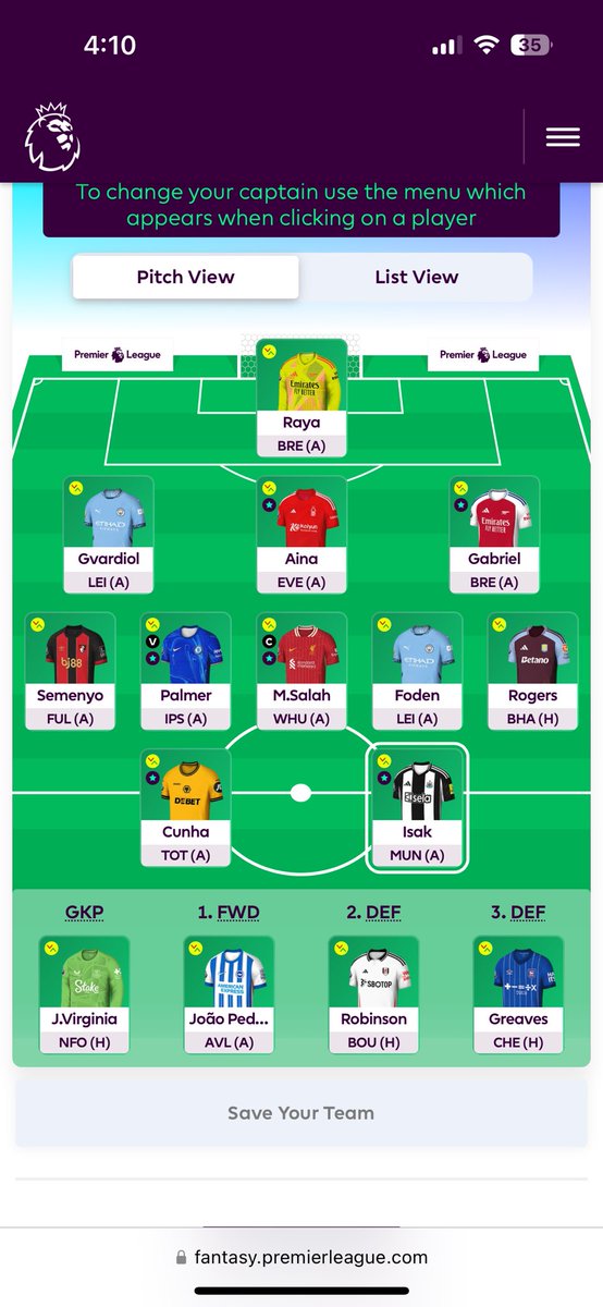 Salo_17's tweet photo. @Pras_fpl Munoz for Aina or just roll? https://t.co/SawedUAhul