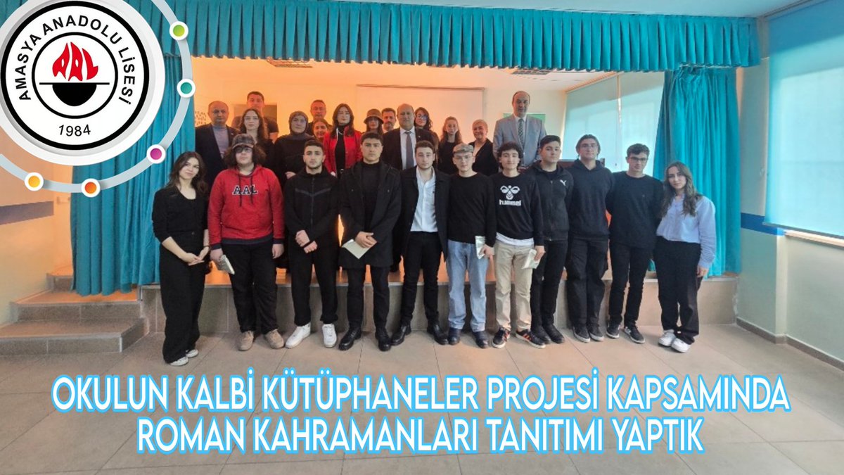 OKULUN KALBİ KÜTÜPHANELER PROJESİ KAPSAMINDA ROMAN KAHRAMANLARI TANITIMI YAPTIK

Milli Eğitim Bakanlığı tarafından uygulamaya konulan Okulun Kalbi Kütüphaneler Projesi kapsamında Roman Kahramanları Tanıtımı programı yaptık.

amasyaanadolulisesi.meb.k12.tr/icerikler/okul…

<a href="/Amasyamem05/">Amasya İl Millî Eğitim Müdürlüğü</a> <a href="/mehmetalikatip1/">Mehmet Ali KATİPOĞLU 🇹🇷</a>