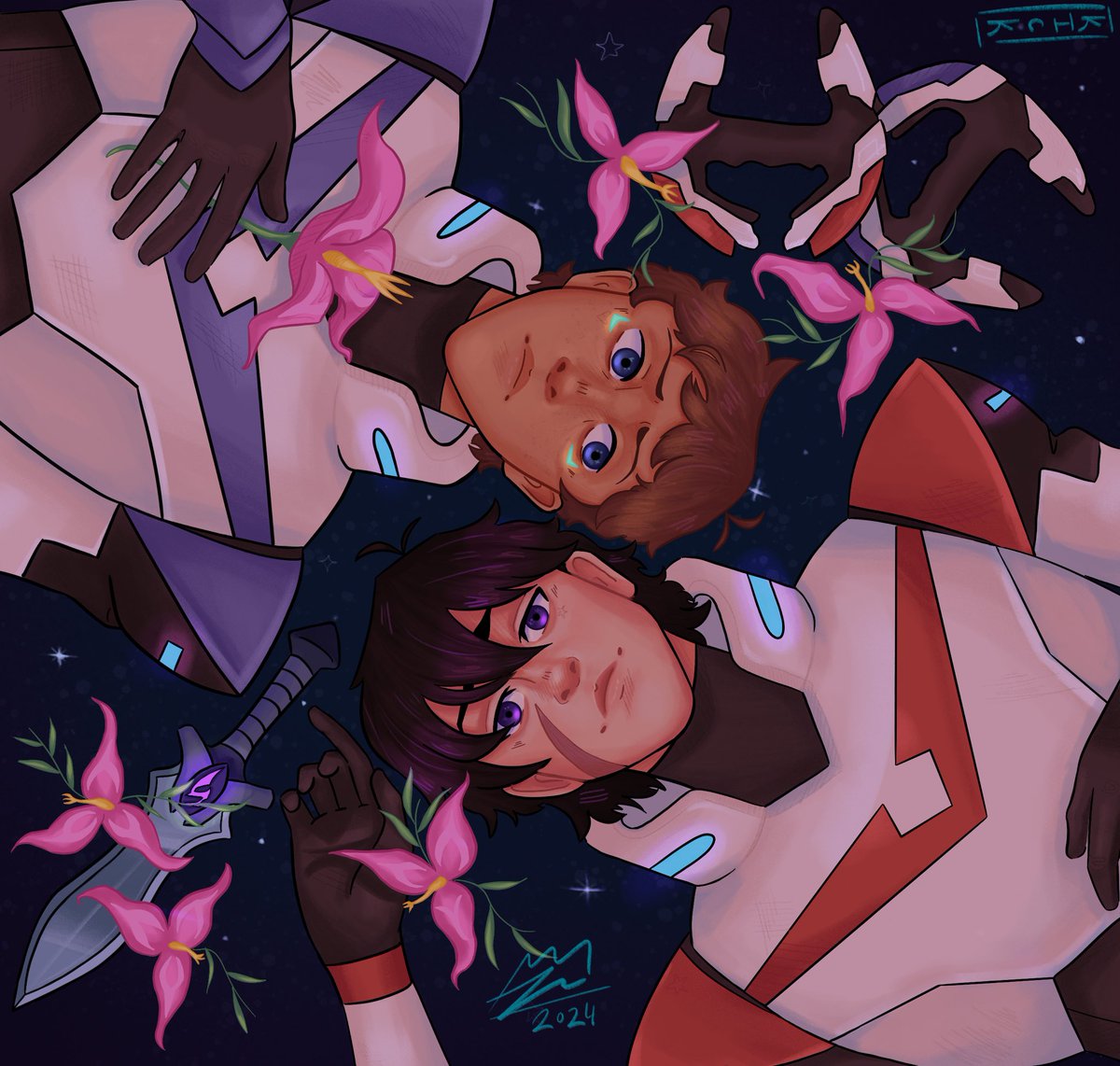 SpoonCritic's tweet photo. Last drawing of the year and of course it’s klance. I had this one titled “letting go” 
.
.
#Voltron #klance #ripvoltron https://t.co/Sla0DFRnSf