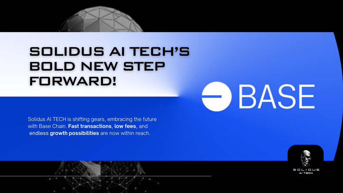 tinytus1's tweet image. Attention, Everyone! @AITECHio is transitioning to @base Chain, an Ethereum Layer-2 solution backed by @coinbase .

Why does this matter?

🚀 Faster Transactions
💰 Lower Fees
🔗 Scalable Infrastructure

This move is set to revolutionize how #SolidusAITech delivers AI and Web3…