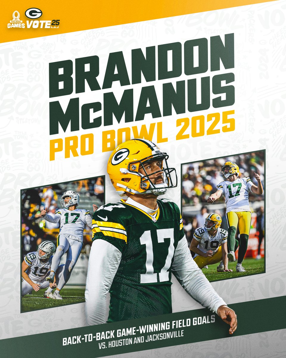 packers's tweet image. You know what to do

1 RT = 1 #ProBowlVote for Brandon McManus!