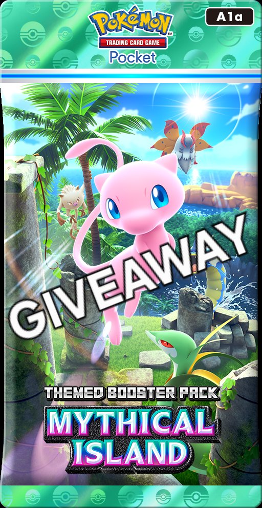 🚨 Mythical Island GIVEAWAY 🚨

To celebrate the new booster pack launch, I'll be giving away 20 packs to one random follower who likes and reposts this!

I'm also giving away another 20 packs to a random viewer during my stream tonight! Link below ⬇️