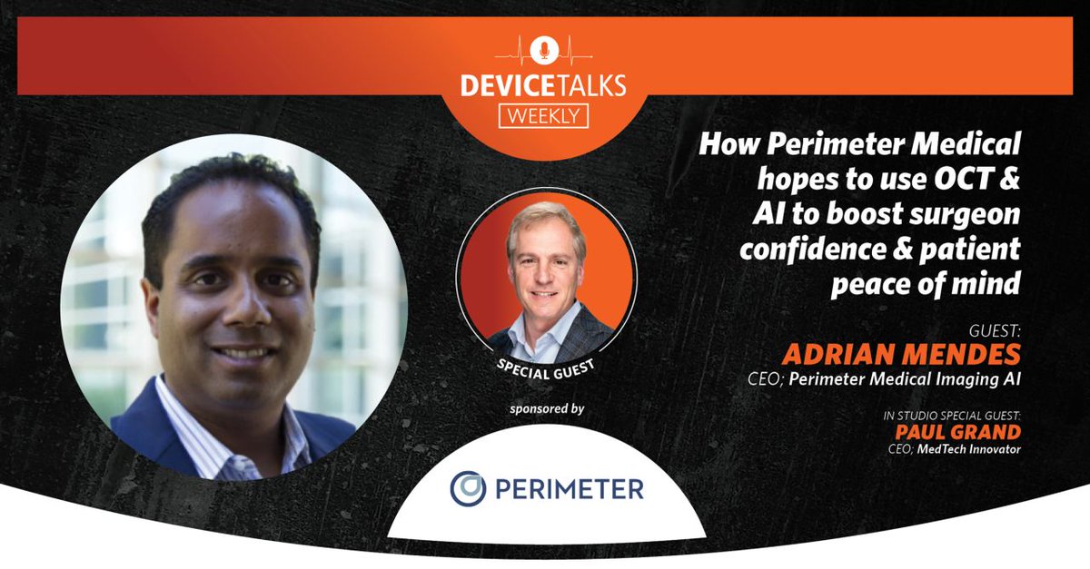 In this episode of #DeviceTalksWeekly Podcast, we’ll hear how @PerimeterMe hopes to help #surgeons get a clearer picture of whether they removed all cancerous tissue in a #surgical procedure.

LISTEN HERE: devicetalks.com/how-perimeter-…

#OCT #AI #Oncology