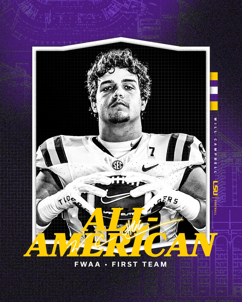LSU Football (@lsufootball) on Twitter photo OL <a href="/will_campbell66/">Will Campbell</a> is a First Team All-America selection by <a href="/TheFWAA/">Football Writers Association of America</a> OL <a href="/will_campbell66/">Will Campbell</a> is a First Team All-America selection by <a href="/TheFWAA/">Football Writers Association of America</a>
