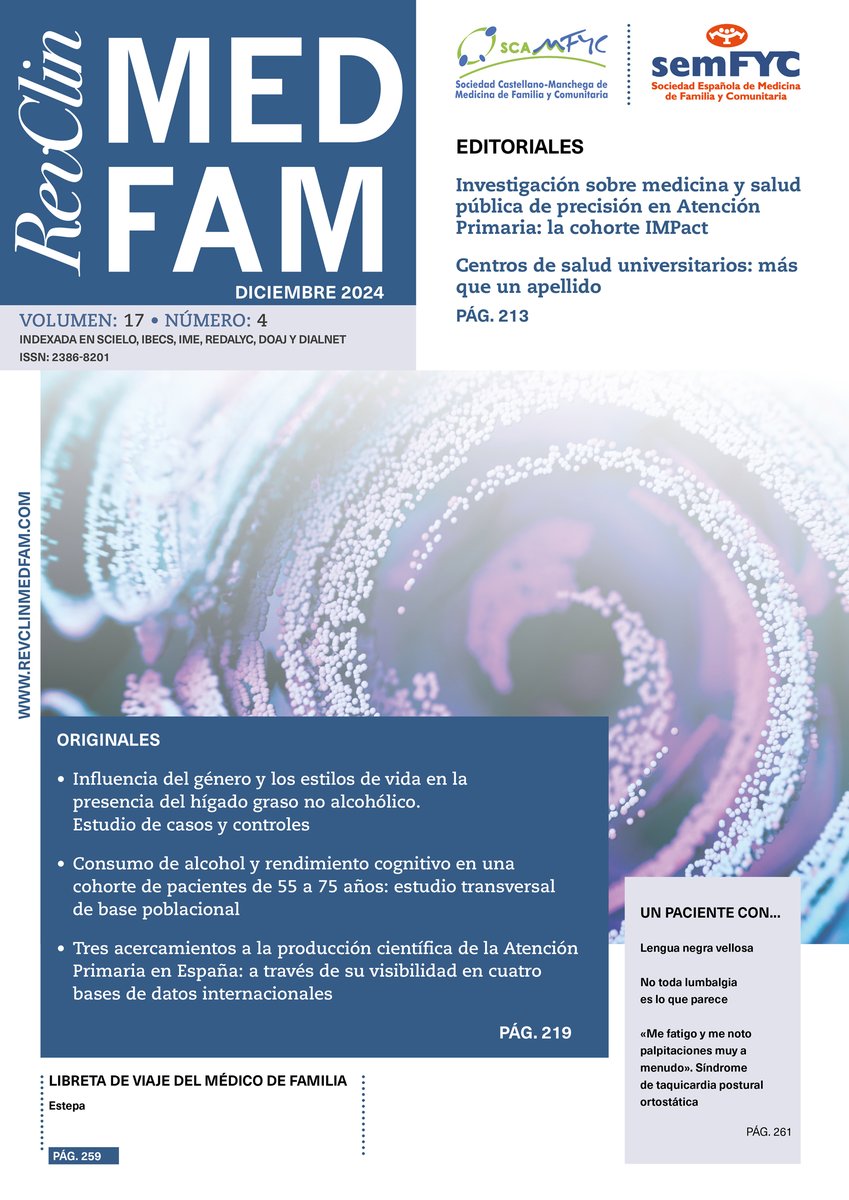 🗓️Diciembre viene cargado de nuevas lecturas

📢¡Nuevo número de #RevClinMedFam!

Hablamos sobre...
🔵Investigación
🔵Universidad
🔵Producción científica
🔵Estilos de vida...

¡y mucho más!

🔜 revclinmedfam.com