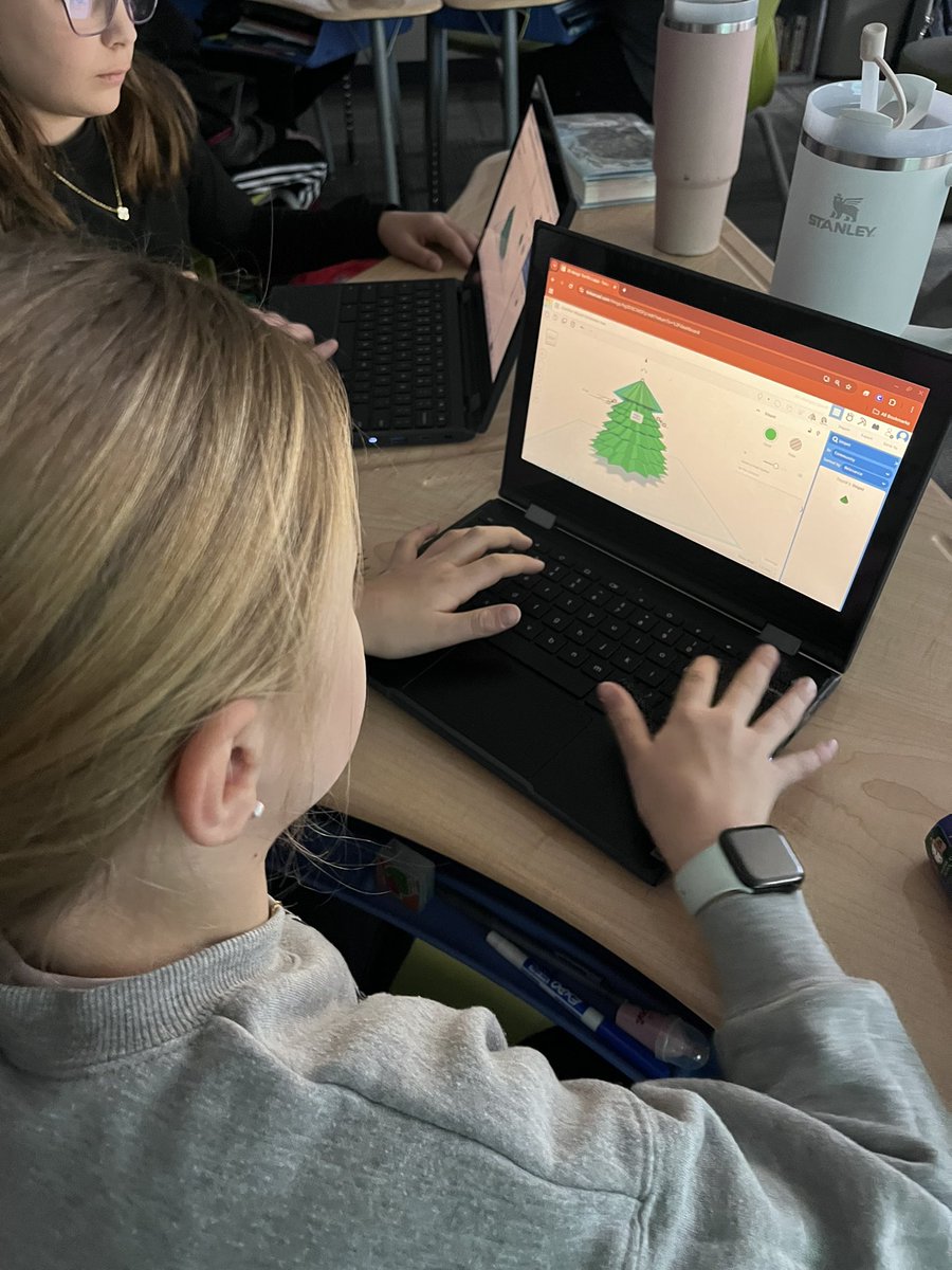 Tech integration with @HilUhlman. Learned about the history of the Rockefeller Tree and now Ss are creating their own trees in Tinkercad!