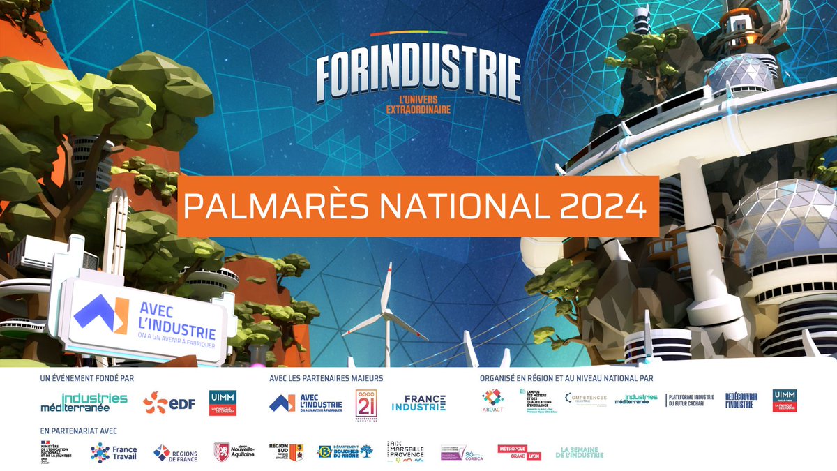ForIndustrie's tweet image. 📢 Classement national 2024 !
👉 3ème A du Collège de la Mine à Le Molay-Littry (14)
👉1ère STI2D 1 du Lycée Raspail à Paris (75)
👉 La classe 1 de @ArtsetMetiers_  Aix-en-Provence (13)
👉 Groupe Techno Jones de l’agence @FranceTravail  Brive Marquisie à Brive-la-Gaillarde (19)