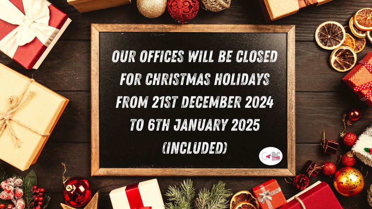 𝐖𝐈𝐍𝐓𝐄𝐑 𝐇𝐎𝐋𝐈𝐃𝐀𝐘 𝐂𝐋𝐎𝐒𝐔𝐑𝐄 🎄

Our offices will be closed for the #Christmas holidays from December 21, 2024 to January 6, 2025.

We would also like to thank everyone we have worked with this year. We wish you a Merry Christmas and a #newyear filled with success.