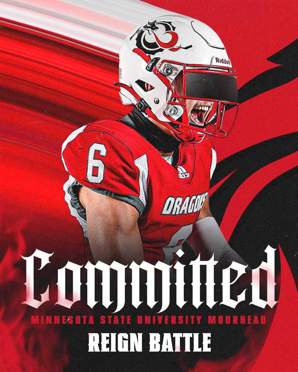 Reign Battle (@reignbattle5) on Twitter photo I am happy and proud to announce that I’m continuing my football and academic career. Thank you to my family, coaches, and God for bringing me to this point. With that I will be committing to MSUM!!! ⚪️🔴
<a href="/msum_football/">MSUM Dragon Football</a> <a href="/MHDspudFootball/">MoorheadSpudFootball</a> I am happy and proud to announce that I’m continuing my football and academic career. Thank you to my family, coaches, and God for bringing me to this point. With that I will be committing to MSUM!!! ⚪️🔴
<a href="/msum_football/">MSUM Dragon Football</a> <a href="/MHDspudFootball/">MoorheadSpudFootball</a>