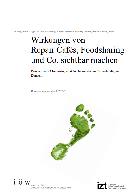 Damit Repair Cafés, #Foodsharing &amp; Co. besser erforscht und gefördert werden können, erarbeitete das Projekt FoSInKo ein Methoden-Set👇
Ein #Monitoring kann helfen, soziale #Innovationen und ihr Potenzial für einen nachhaltigeren #Konsum zu verstehen.
▶ ioew.de/news/article/n…