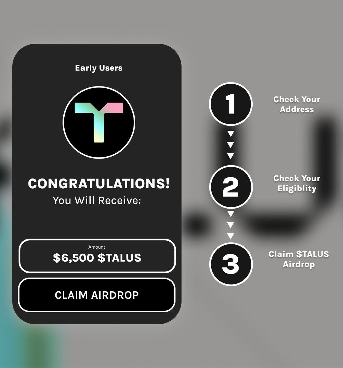 $TALUS Airdrop ÇOK BÜYÜK olacak!

Maliyet: Ücretsiz
Zaman: 12 dakika
Potansiyel: $5,300

İşte adım adım videolu rehber 🧵👇