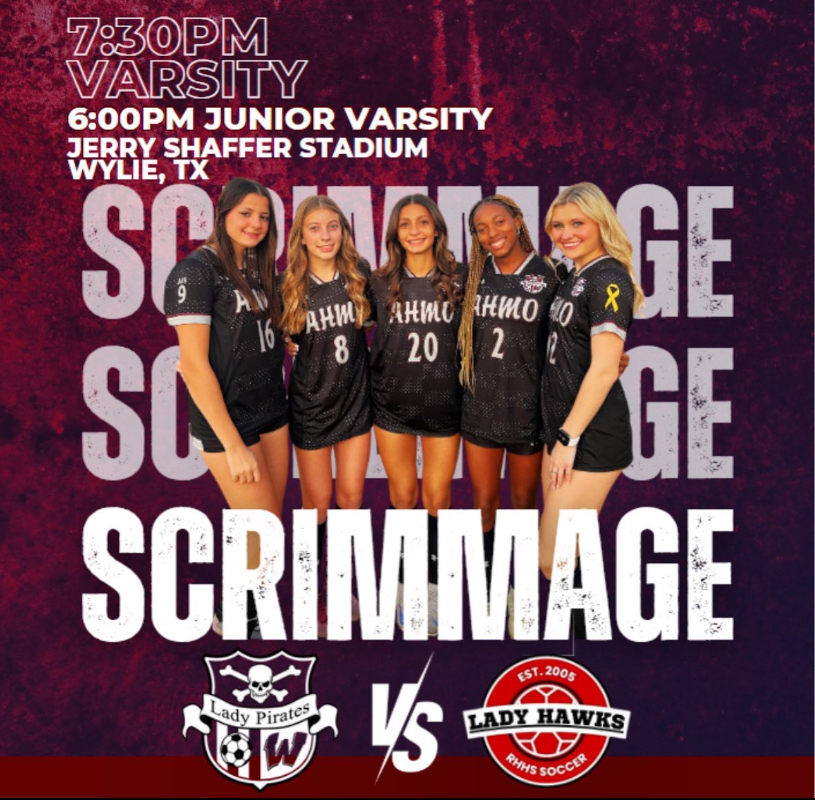 🚨GAME DAY🚨

🆚Rockwall Heath
📍Shaffer Stadium
⏱️JV @ 6:00
⏱️Varsity @ 7:30