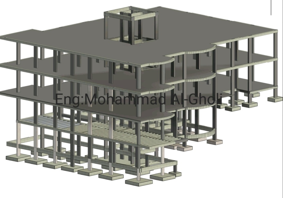 تصميم انشائي متكامل لفيلا سكنية مكونة من ثلاثة طوابق بمنطقة عسير