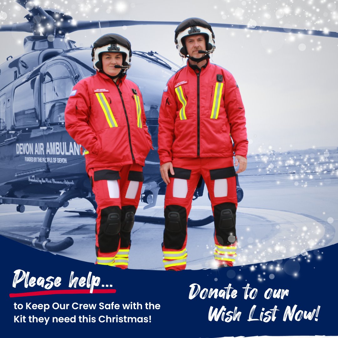 We need your help with a special mission this Christmas: a mission to help us buy new specialist flight suits for our crew. It’s only thanks to kind supporters like you that our life-saving team can deliver time-critical care to the people who need it!

daat.org/christmas-appe…