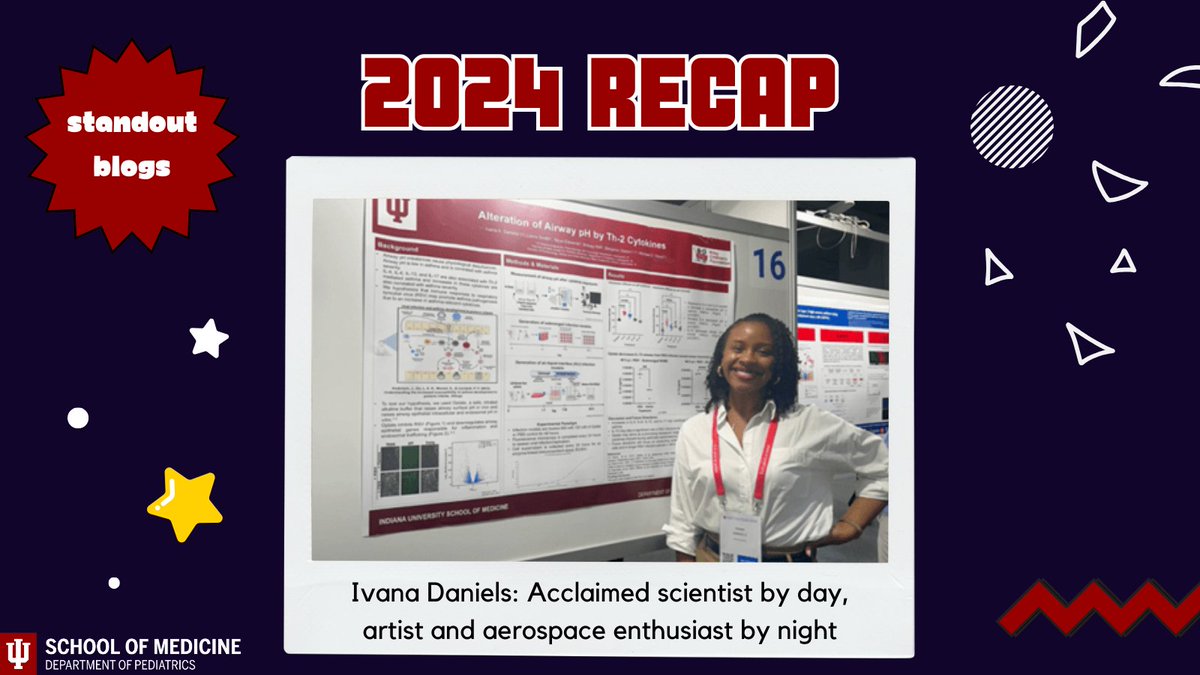IU Department of Pediatrics (@iudeptpeds) on Twitter photo As we wrap up 2024, let’s look back and celebrate some memorable stories from the past year!
Ivana Daniels (<a href="/IvanaDaniels/">Ivana Daniels</a>), a PhD student <a href="/IUMedSchool/">IU School of Medicine</a>, combines her passions for outer space and music to fuel her #RSV research.
Full article: go.iu.edu/8rQJ As we wrap up 2024, let’s look back and celebrate some memorable stories from the past year!
Ivana Daniels (<a href="/IvanaDaniels/">Ivana Daniels</a>), a PhD student <a href="/IUMedSchool/">IU School of Medicine</a>, combines her passions for outer space and music to fuel her #RSV research.
Full article: go.iu.edu/8rQJ