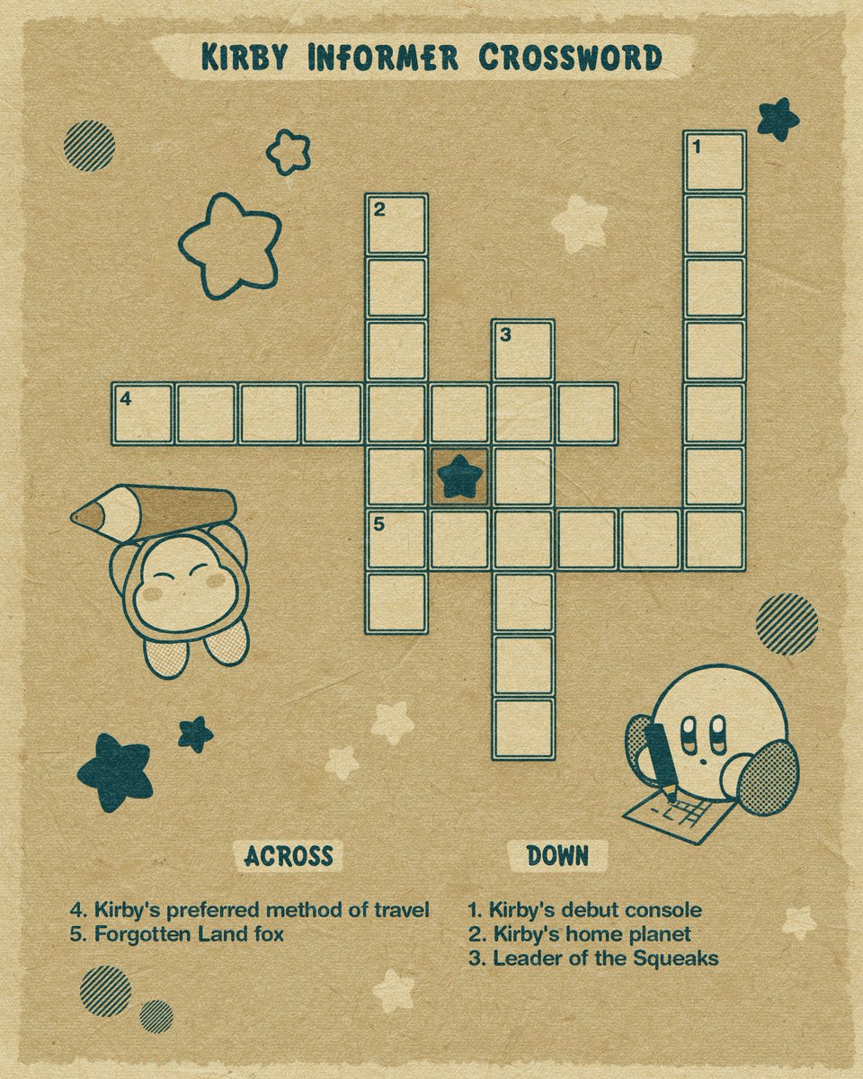 ✨Kirby Informer Crossword is back!✨

Can you solve our newest series of challenges? We will be posting these more frequently! 👀