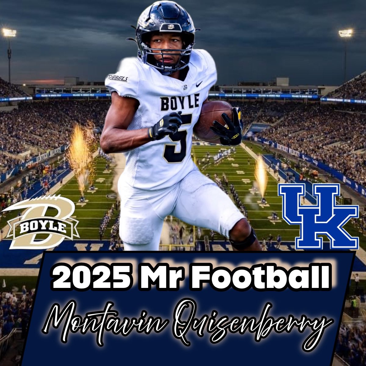 QuadrupleCov859's tweet image. @BCRebelFootball  Star &amp;amp; @UKFootball commit becomes the 3rd Rebel in school
History to win MR FOOTBALL!! Let’s GOOO 5. Go be great at Kroger Field