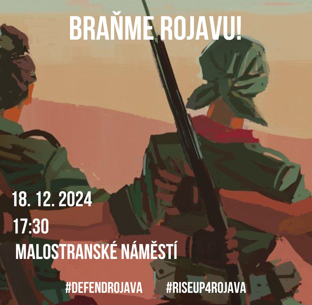 afederace's tweet image. Dneska! Malostranské nám., Praha, 17.30 📢
Víc infa: akce.nolog.cz/event/branme-r…
#DefendRojava #RiseUp4Rojava