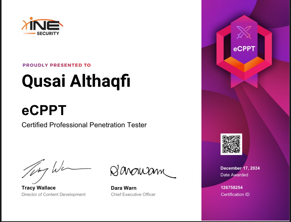 IMQ40x's tweet image. الحمدلله 🙏🏼💙 
#eCPPTv3
 
Thanks for @CyberhubSa &amp;amp; @ine