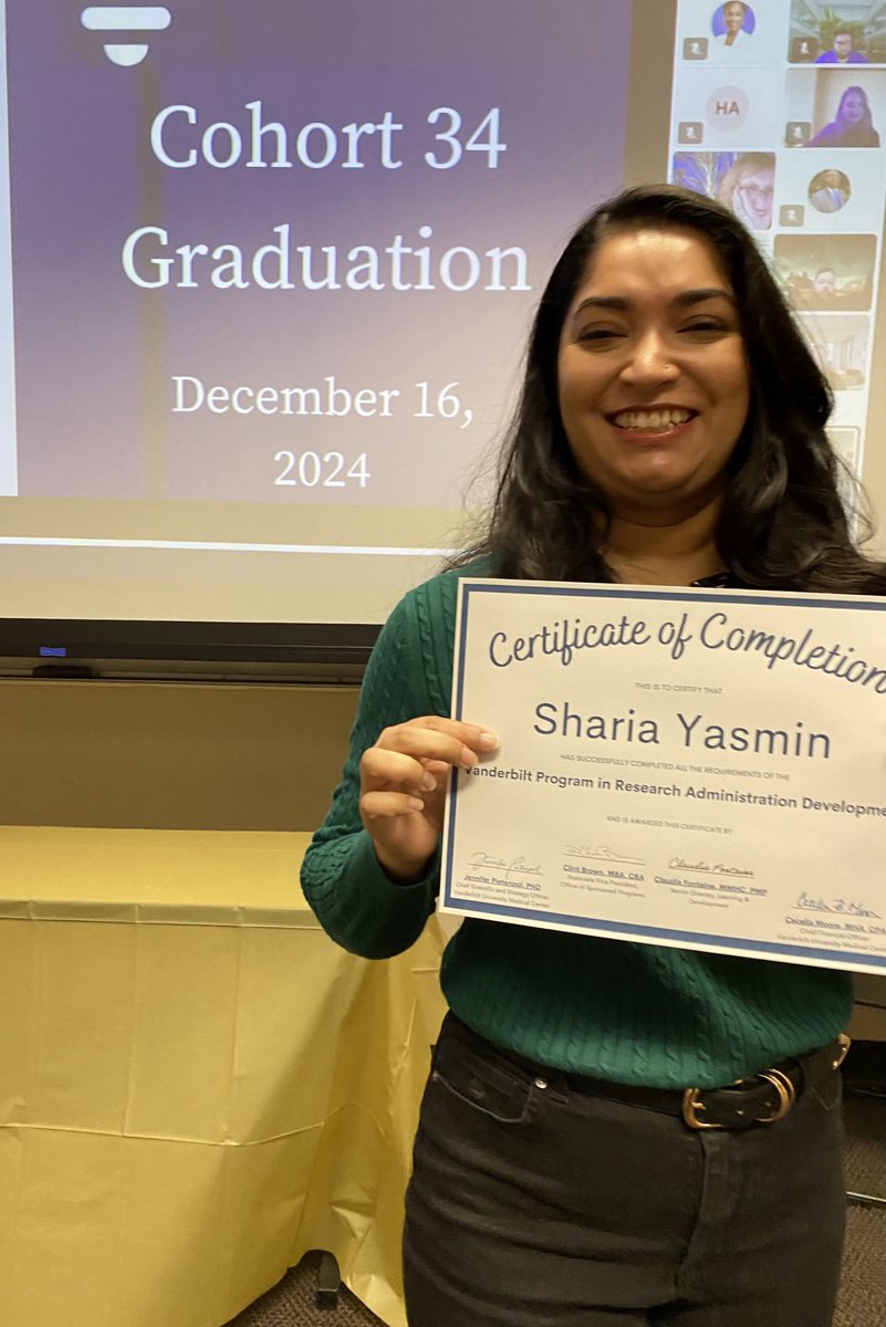 annetkiraboc1's tweet photo. Congrats to #KiraboLab manager, ⁦@ShariaYasmin⁩ on graduating from the Vanderbilt Program in Research Administration Development (VPRAD)!

Well done, Sharia! Thanks for your hard work &amp; dedication!

@VUMChealth #ResearchExcellence #Leadership  ⁦⁦@VUMCDiscoveries⁩ https://t.co/8dIYtFQfI0