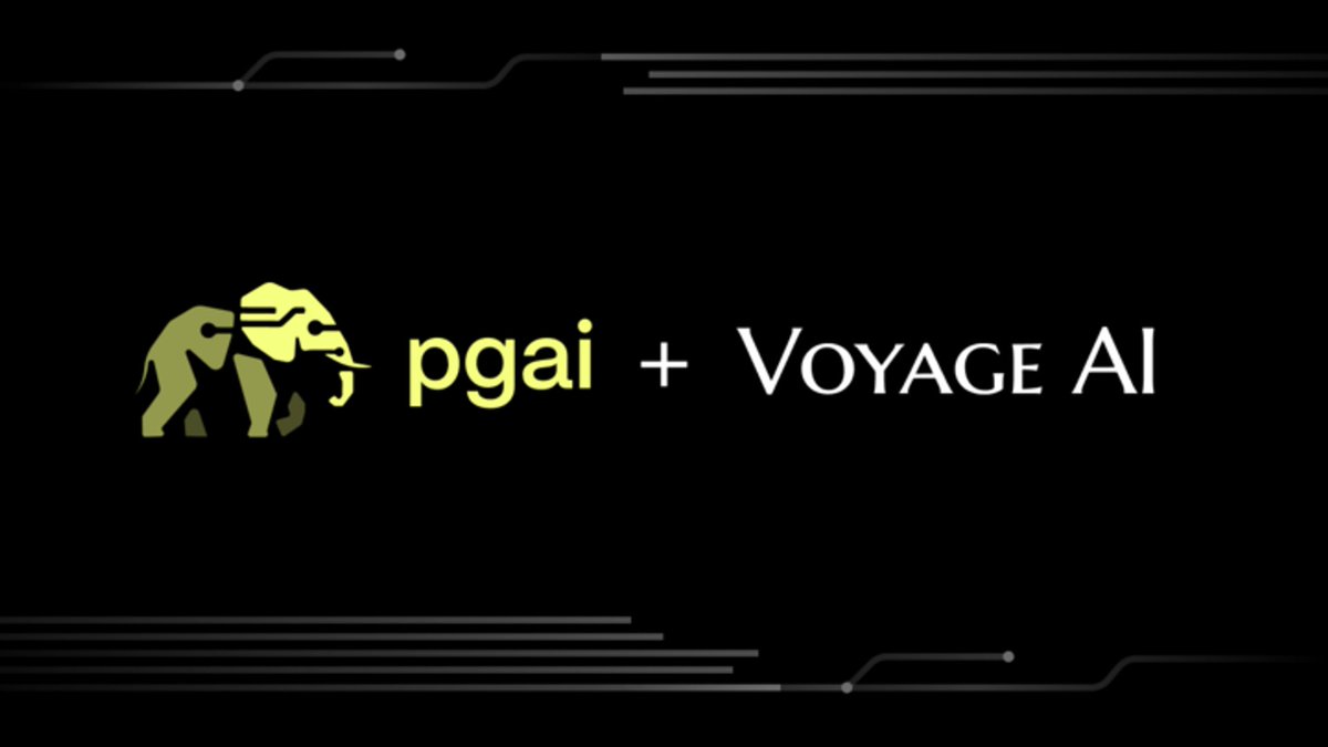 VoyageAI's tweet photo. Excited to announce our partnership with @TimescaleDB! More accurate and efficient RAG from PostgreSQL powered by pgai + Voyage AI 🧵🧵🧵 https://t.co/Uos6ZcYGi1
