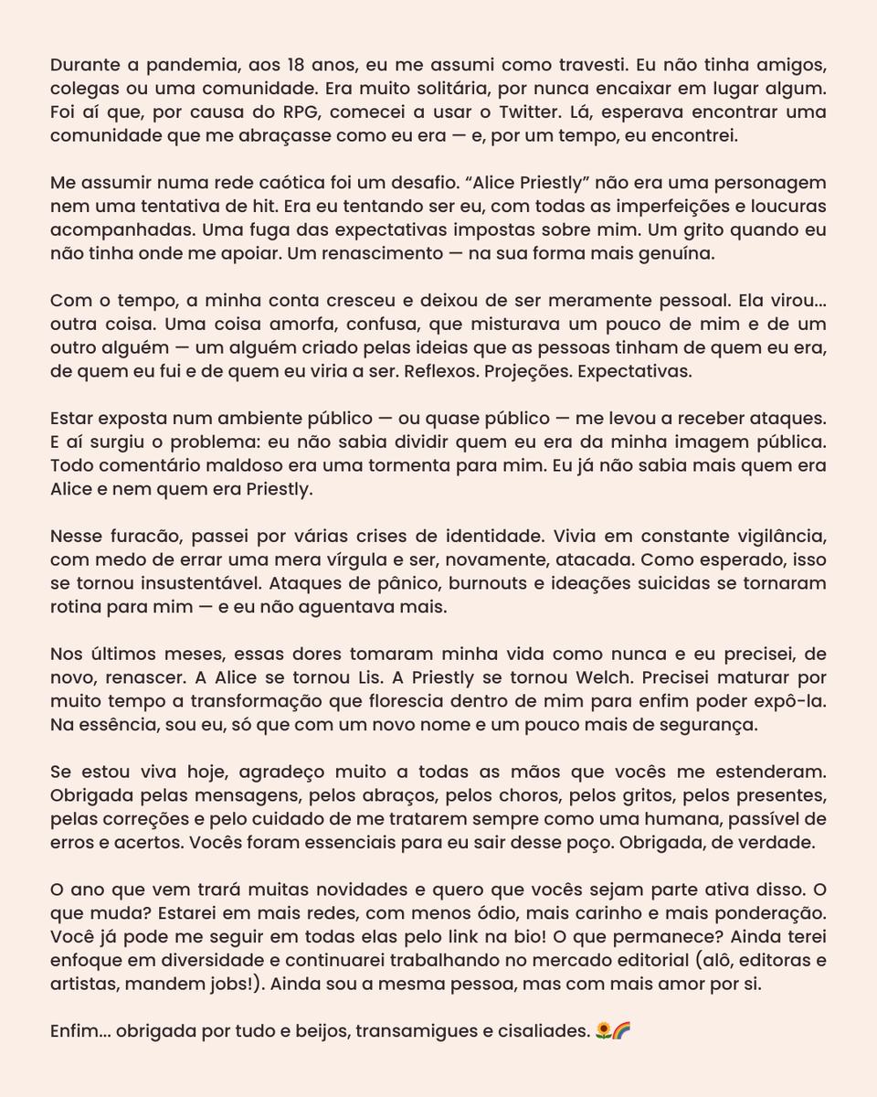 Sobre mudanças, passados e futuros. 🌻