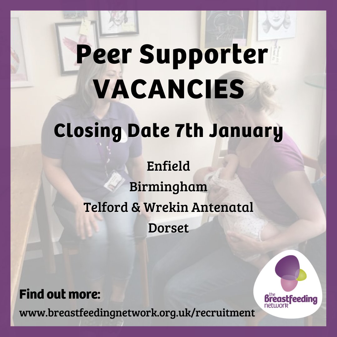 Not sure what to do in that quiet space between Christmas and New Year?

This could be the perfect time to apply for one of our peer supporter vacancies!

Find our vacancies here:
breastfeedingnetwork.org.uk/get-involved/r…

#PeerSupporterVacancies #NewYearNewJob