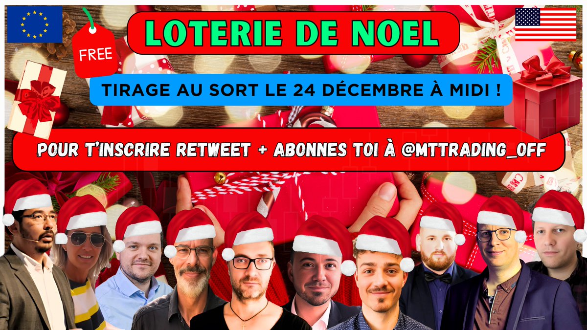 MTTRADING_OFF's tweet image. 🎄 LOTERIE DE NOEL MTT 🧑‍🎄

🆓Comme chaque année, nous mettons en jeu de nombreux lots pour les fêtes de fin d'année ❄️

✅ 1 Abonnement MTT 1 mois (99 euros)
✅ 1 abonnement MTT 2 mois (198 euros)
✅ 1 abonnement MTT 3 mois (299 euros)
✅ 1 abonnement MTT 6 mois (599 euros)…
