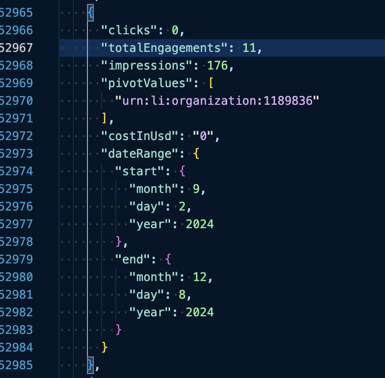mikejackowski's tweet image. LinkedIn API reporting fewer engagements for a longer date range than for a shorter date range that&apos;s contained within it 🫠