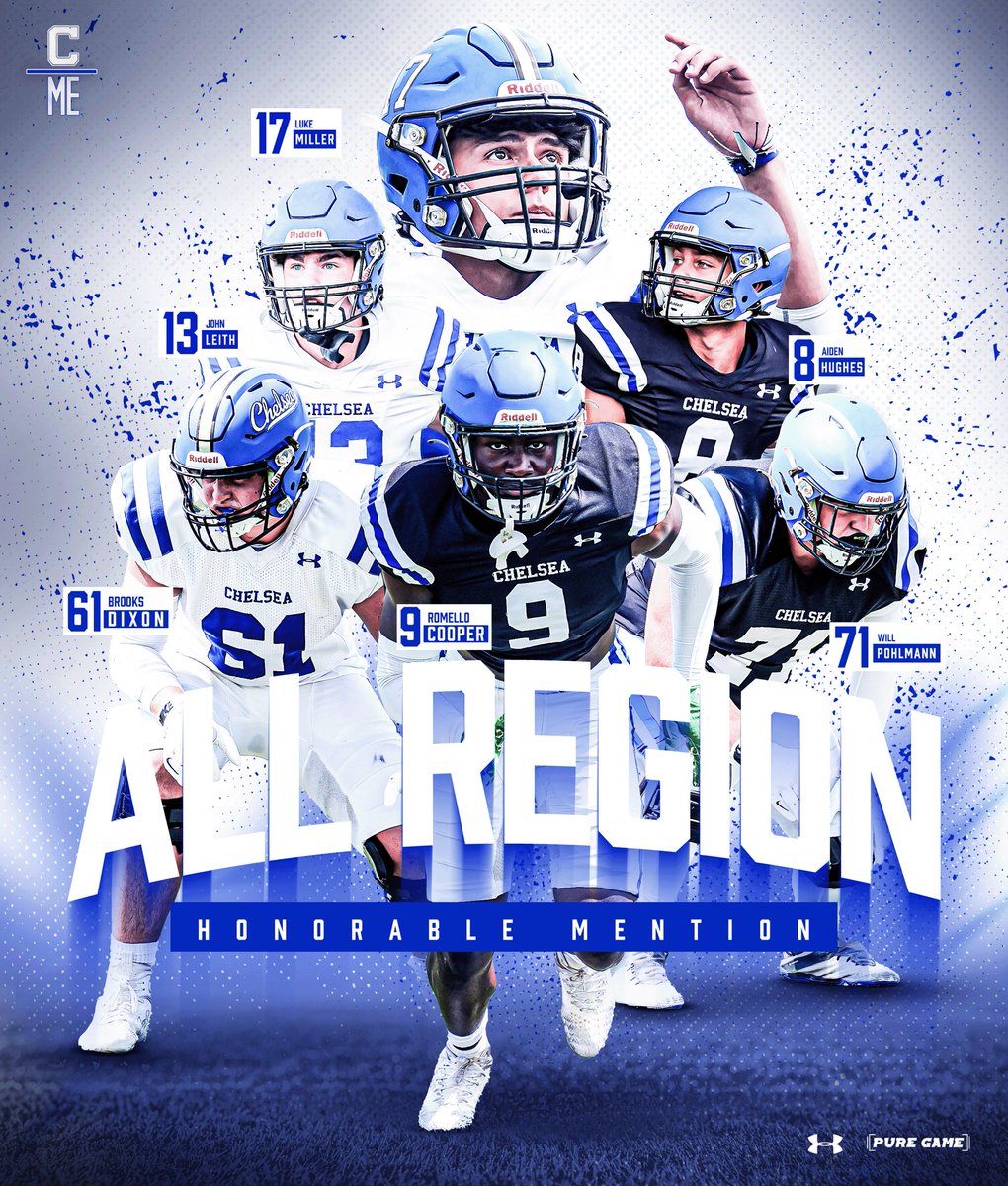Chelsea High School Football (@chelseahornets) on Twitter photo All Region Honorable Mention!
<a href="/RomelloCooper/">Romello Cooper 3⭐️ EDGE</a> <a href="/LucasKMiller/">Luke Miller</a> <a href="/AidenHughes25/">Aiden Hughes</a> <a href="/PohlmannWill/">Will Pohlmann</a> <a href="/brooks_dixon61/">Brooks Dixon</a> <a href="/Jleith13/">John Leith</a> All Region Honorable Mention!
<a href="/RomelloCooper/">Romello Cooper 3⭐️ EDGE</a> <a href="/LucasKMiller/">Luke Miller</a> <a href="/AidenHughes25/">Aiden Hughes</a> <a href="/PohlmannWill/">Will Pohlmann</a> <a href="/brooks_dixon61/">Brooks Dixon</a> <a href="/Jleith13/">John Leith</a>