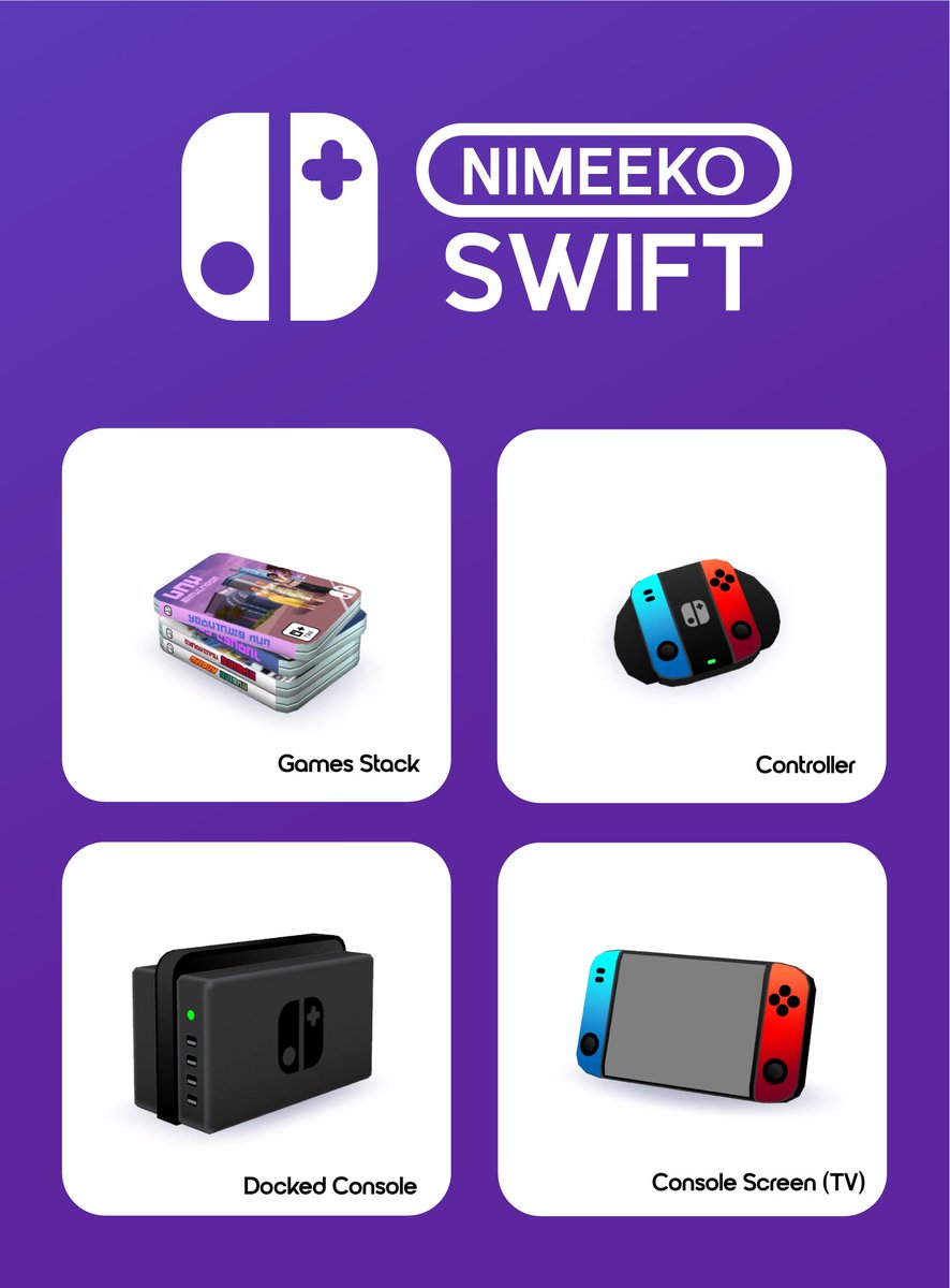 ArnieStudio's tweet image. 🚨 NEW MINI-KIT RELEASE 🚨

Say hello to the Nimeeko Swift!
This is a functional base-game console, and it comes with accessories! It’s part of my Holiday Calendar Event, Day 4!🎁

Grab it now along with all the other event items!
✨ Download Early Access on Patreon! ✨