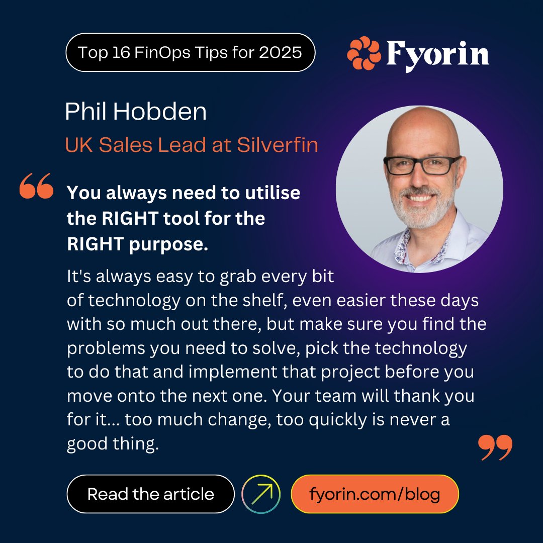 phil_hobden's tweet image. I was recently invited by @FyorinBanking  to join other 16 Industry Leaders to share their tips on how to Activate Your FinOps in 2025... 

You can read the full blog on the link below! 

👉 lnkd.in/eakNZ-gG

#FinOps #Fintech #HintsAndTips #2025

@getsilverfin
