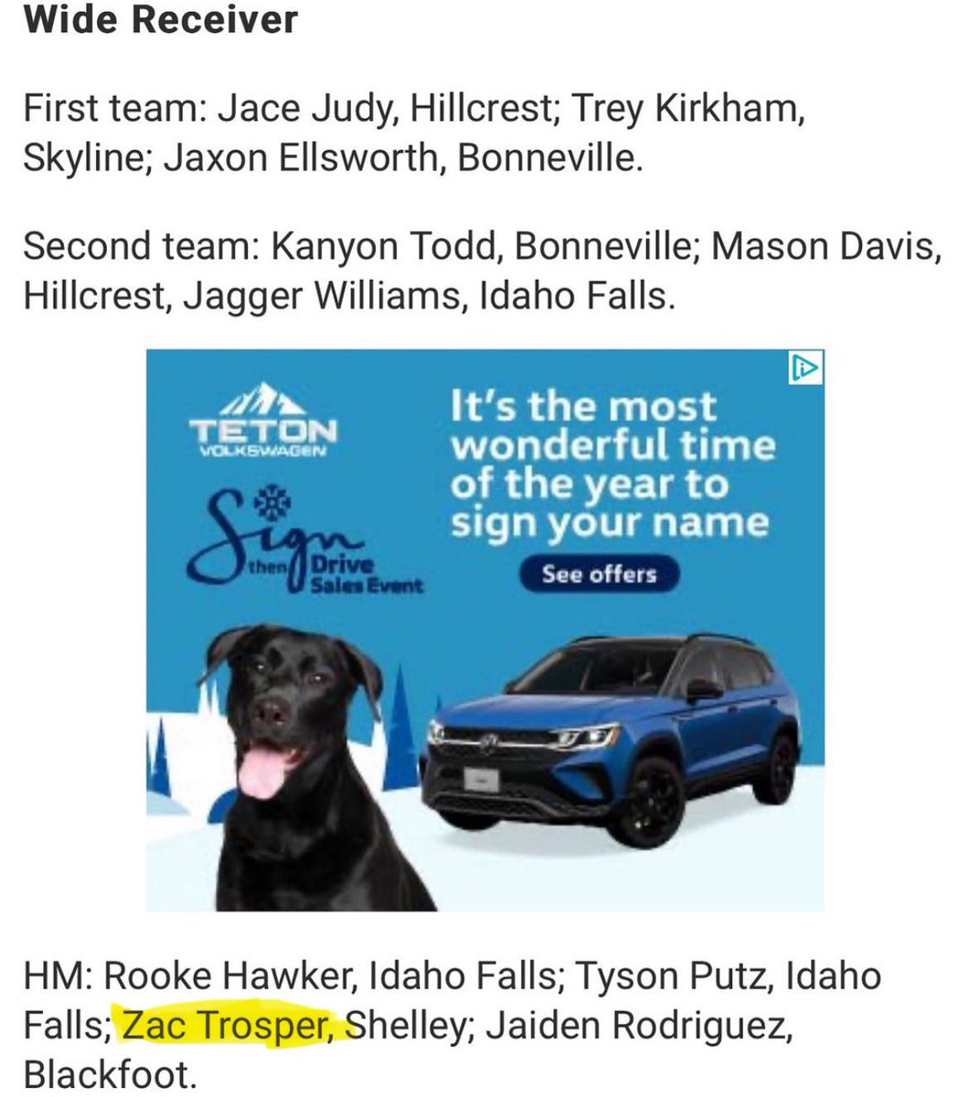 all conference WR. honorable mention 
thanks to all my coaches and teammates!
<a href="/NickFarman55/">Nick Farman M.S.</a> <a href="/Oakley_Hussey/">Oakley Hussey | Coach 12</a> <a href="/BrandonHuffman/">Brandon Huffman</a> <a href="/IdahoRecruitHub/">Idaho Recruit Hub</a> <a href="/gnduff/">Grant Duff</a> <a href="/PrepRedzoneID/">Prep Redzone Idaho</a> <a href="/jbballer32/">idaho baller athletes</a>  <a href="/c4coachg/">Carter “Coach G” Gardner</a>