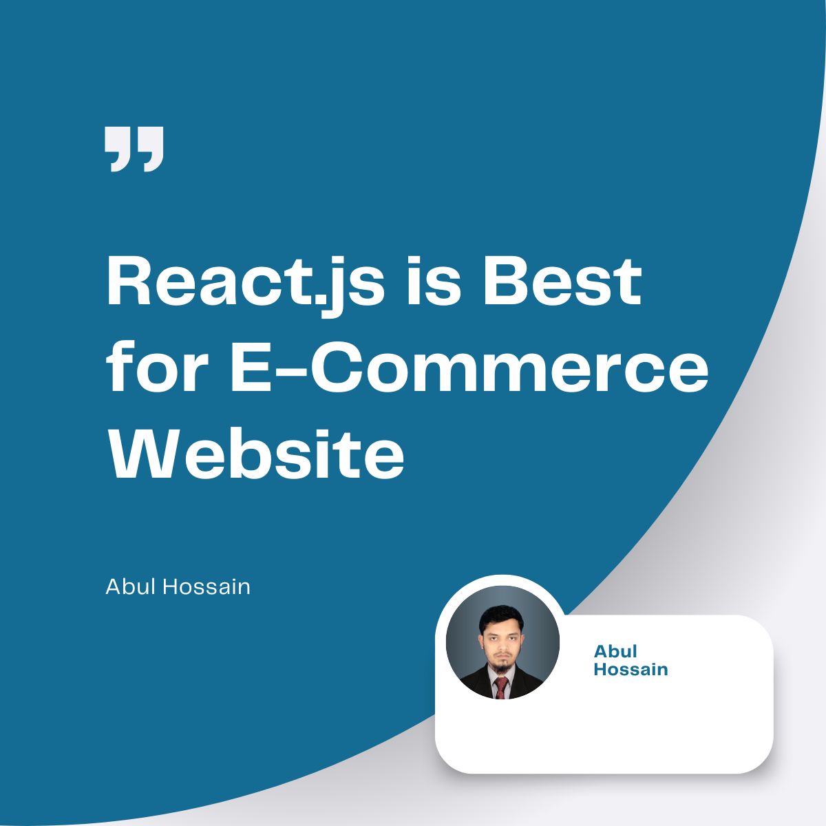 a_hossain0's tweet image. Why React.js is Best for eCommerce Website Development.
Read More: linkedin.com/posts/codewith…
Hire Me: fiverr.com/s/421qmDy
Book a free consultancy: calendly.com/abulhossain291…
Portfolio: behance.net/codewithabulho…
#CodeWithAbulHossain #React #Website #Ecommerce #Javascr