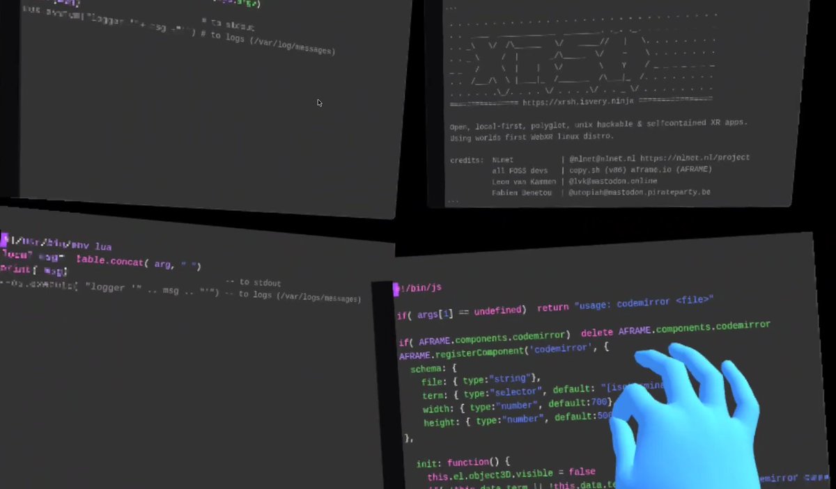 coderofsalvatio's tweet image. livecode with texteditors in your WebXR scene.
(you can even modify the texteditor inside the texteditor 🥳 )
xrsh.isvery.ninja/#Editors