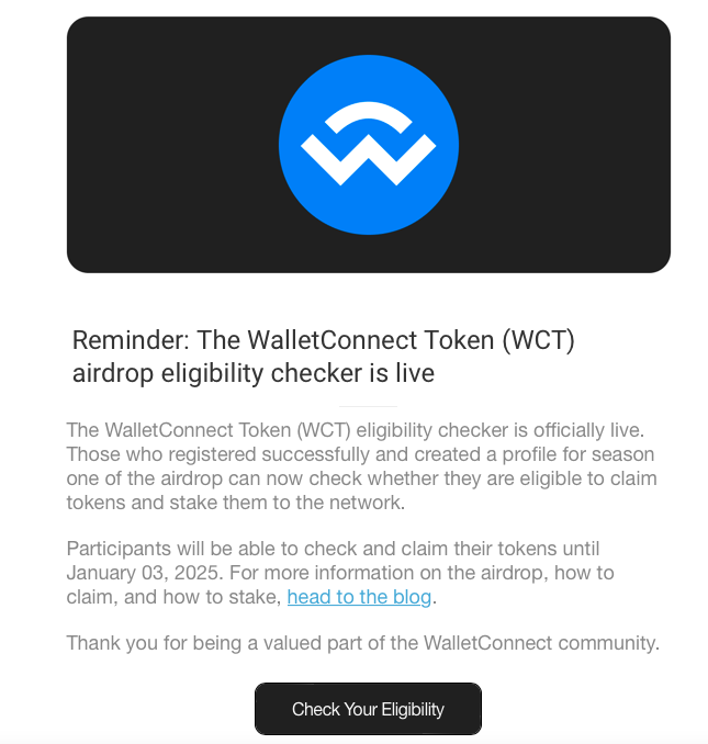 📣 ☄️ Check your rewards from <a href="/WalletConnect/">WalletConnect</a>  👍

✅ We've already received ours and placed them in staking! 🔥