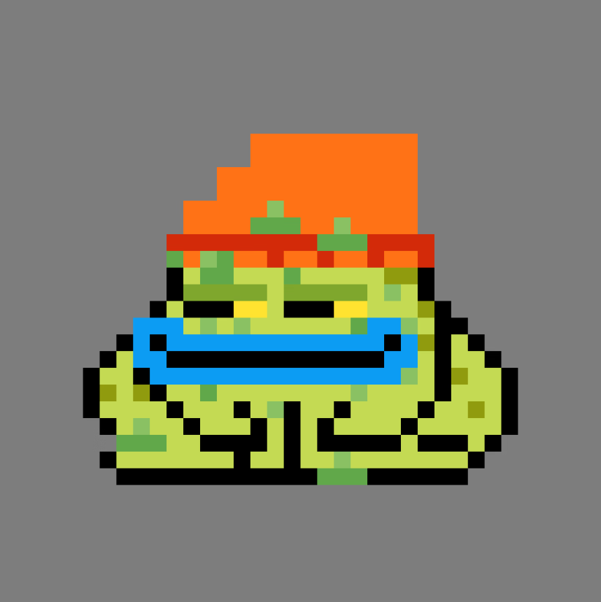 Toxic lumps orange knit cap kinda !vibe day <a href="/cryptoadzNFT/">CrypToadz 🐸⛓</a>