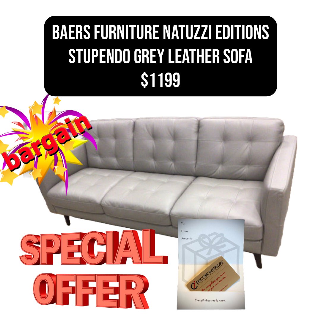 ConsignmentFLA's tweet image. Upgrade your living room with this Natuzzi Editions Stupendo Grey Leather Sofa 🛋️ Sleek, stylish, a steal at $1,199!
🎯 Don’t miss this—comfort and design for less at Encore Interiors.
#NatuzziSofa #FurnitureFind #HomeStyle #EncoreInteriors #SpecialOffer #LeatherSofa #BargainDeal