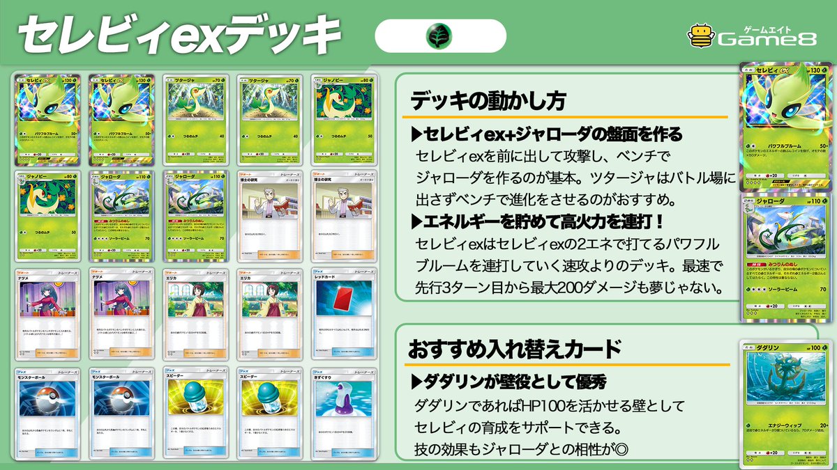 ポケポケ セレビィexデッキ】 速攻&高火力を実現したセレビィデッキを