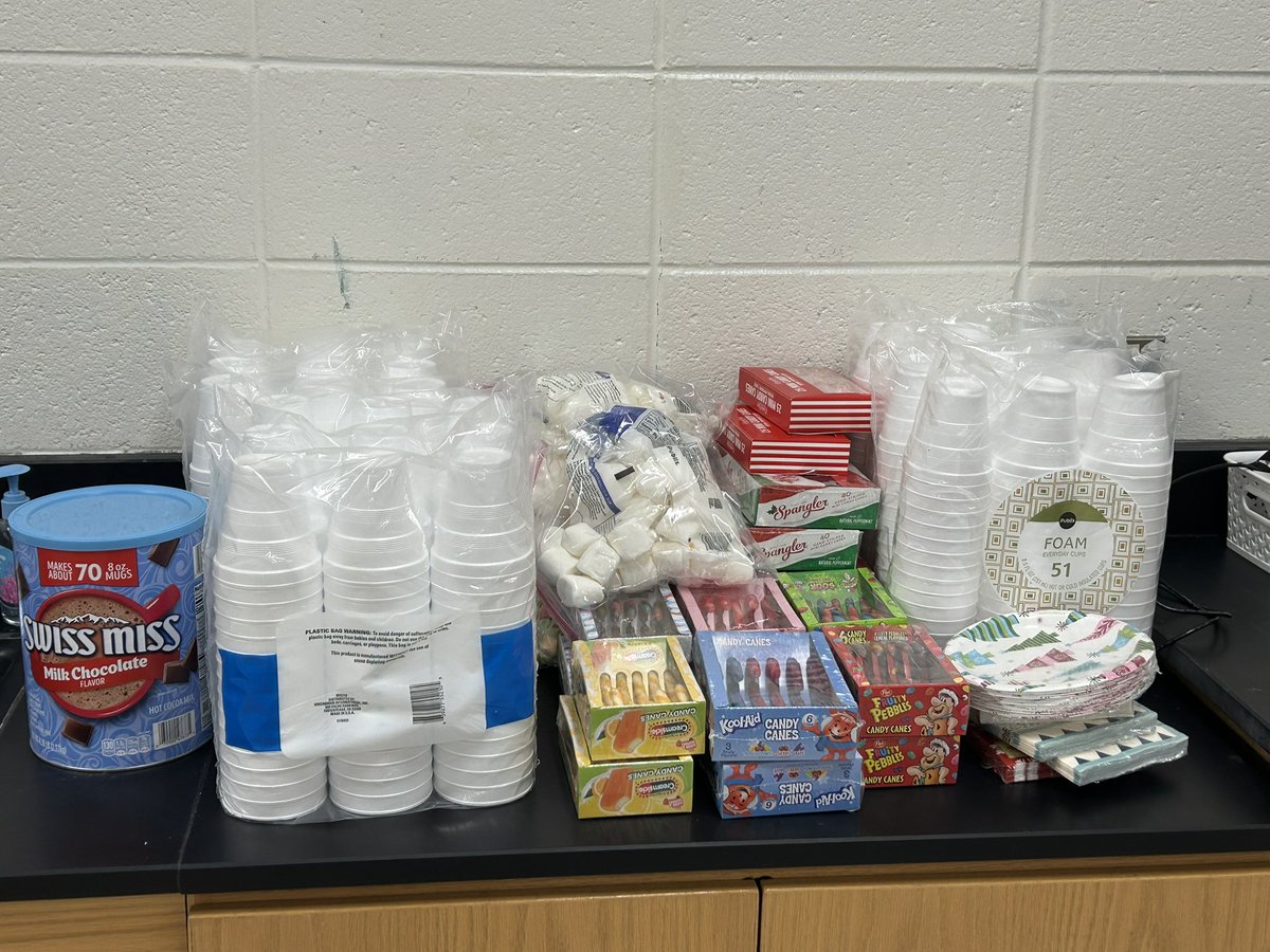 Holiday Science Labs on deck today!  Ranking weird candy cane flavors and graphing the class results thanks <a href="/monica/">Mónica Quiroz 😃 </a> gents and figuring out if the temperature of cocoa impacts how fast a marshmallow melts. #8B10 #oneteam  #dmSTEM